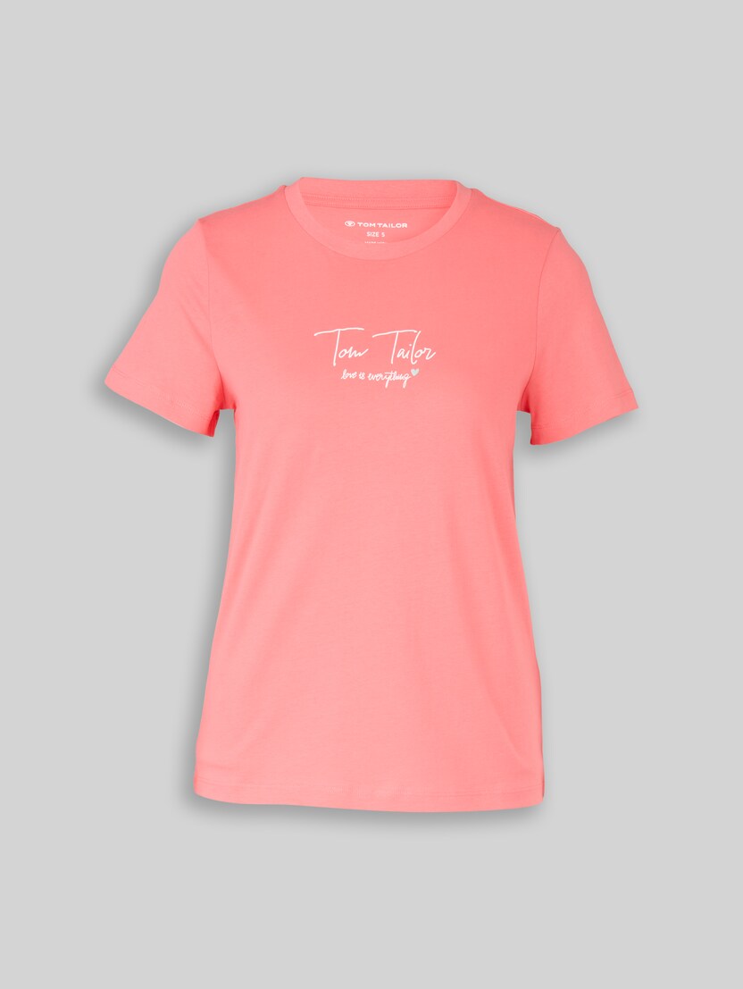 T-shirt with logo print by Women, soft coral pink
