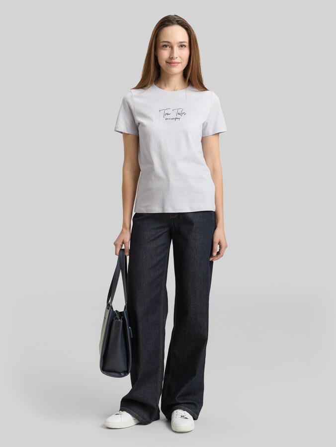 T-shirt met logoprint door Women, soft dusty blue