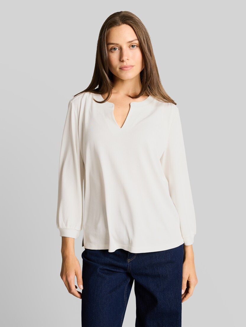 Langarmshirt mit Raffungen von Women, Whisper White