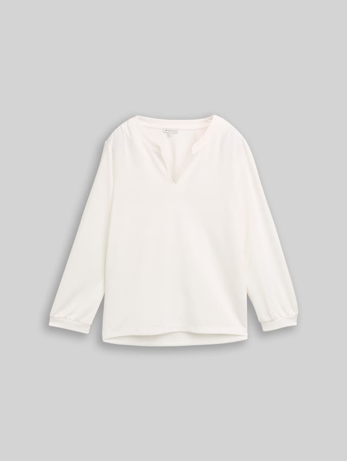 Long-sleeved shirt with ruffles by Women, Whisper White