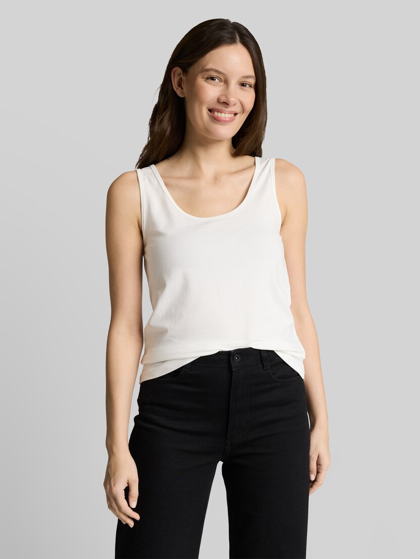 Slim fit top met ronde hals door Women, Whisper White