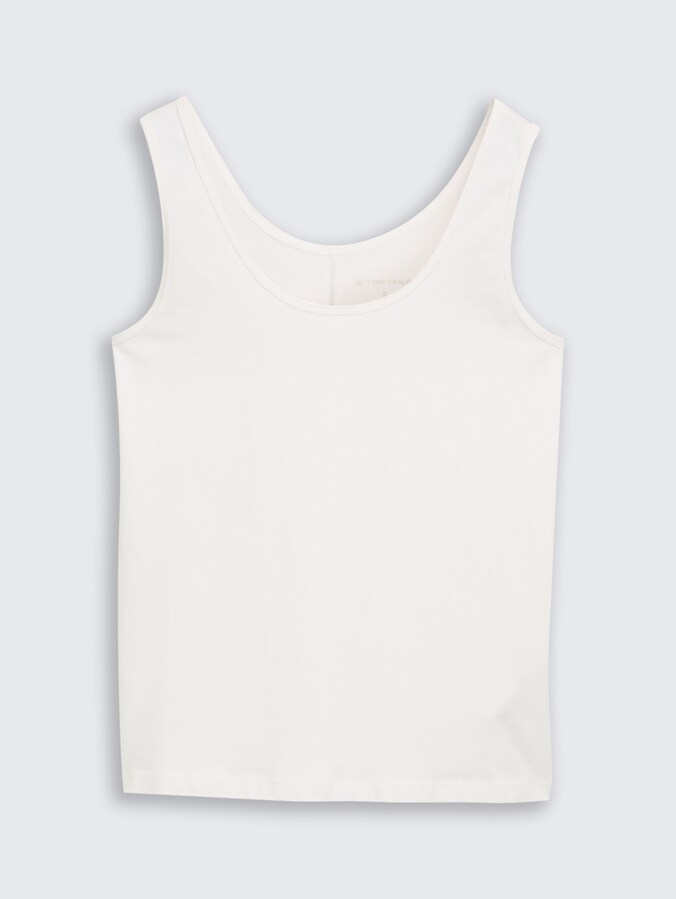 Slim-fit top with a round neckline by Women, Whisper White