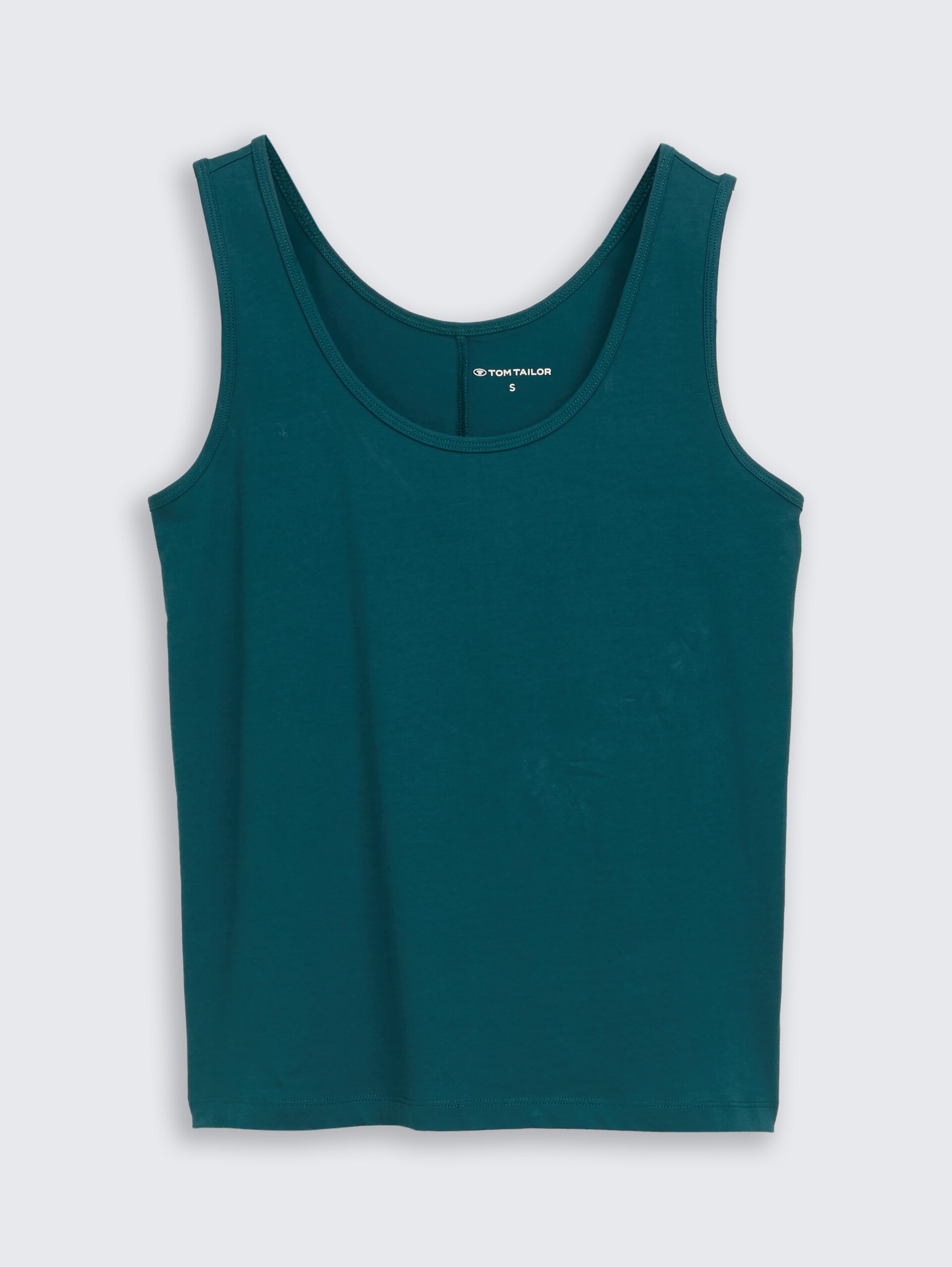 Slim Fit Top mit Rundhalsausschnitt - Deep Meadow Green - Vorder-Produkt-Ansicht