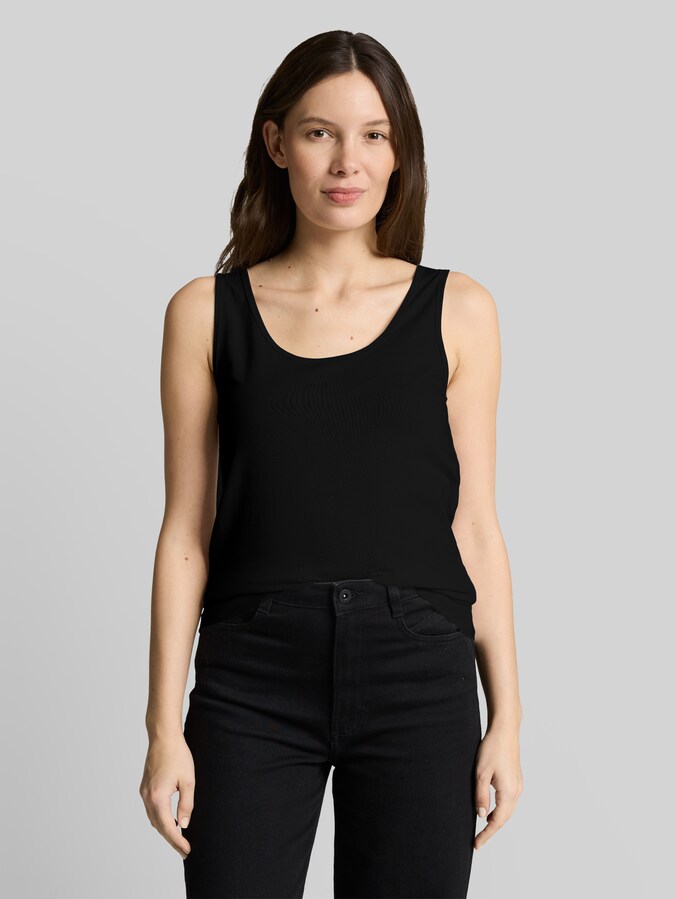 Slim Fit Top mit Rundhalsausschnitt von Women, deep black