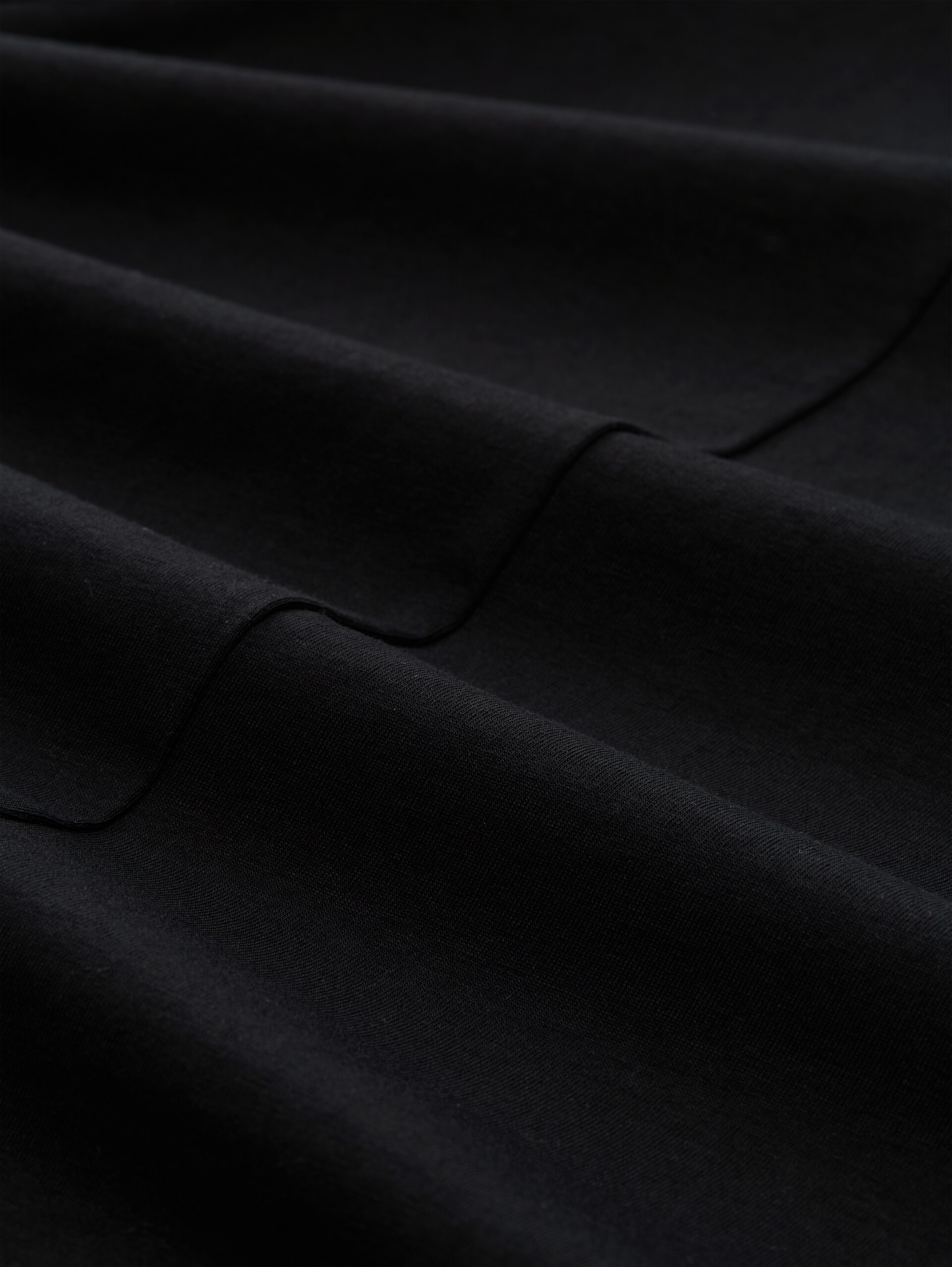 Slim Fit Top mit Rundhalsausschnitt - deep black - Material-Ansicht