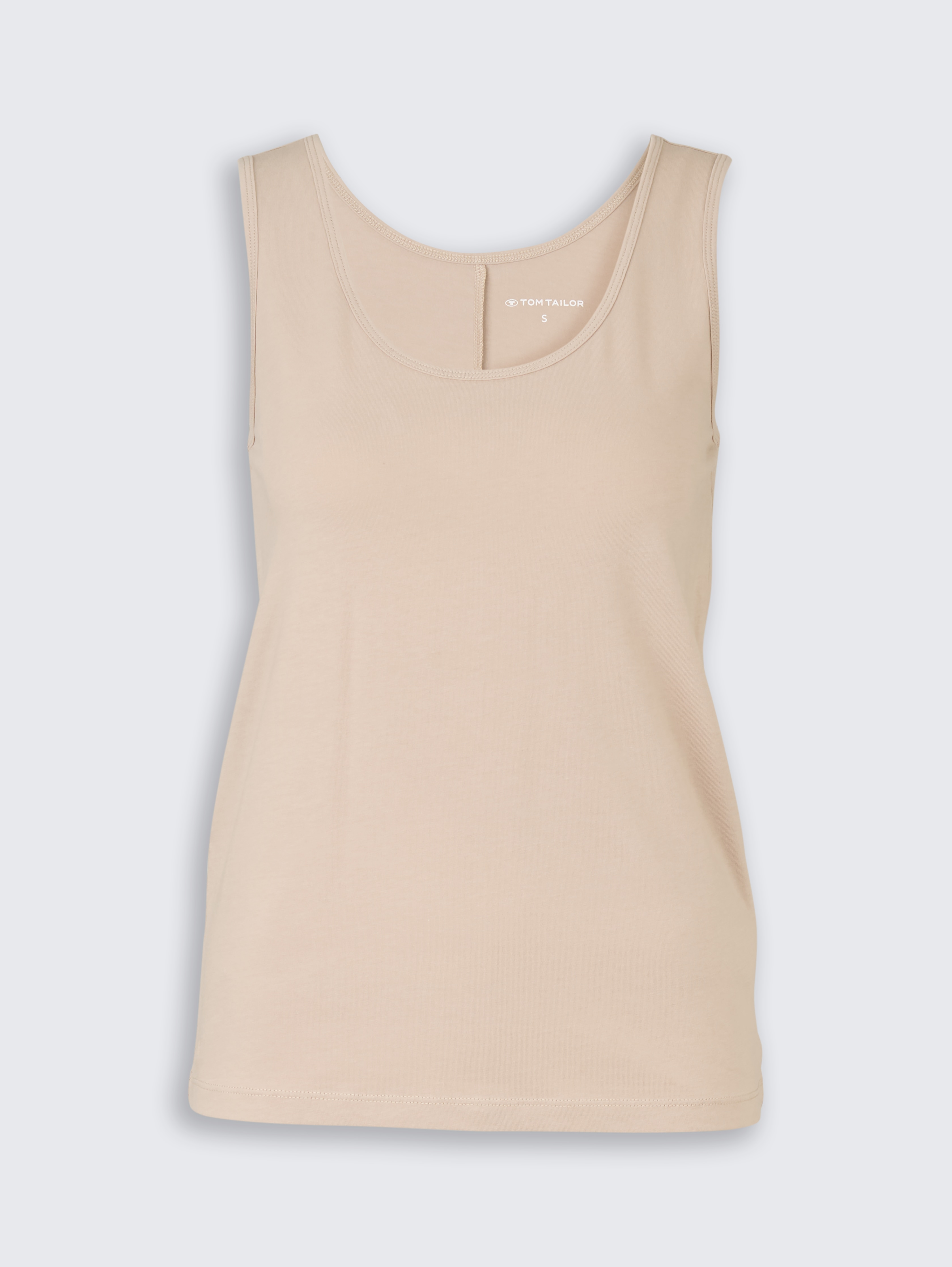 Slim Fit Top mit Rundhalsausschnitt von Women, soft taupe grey