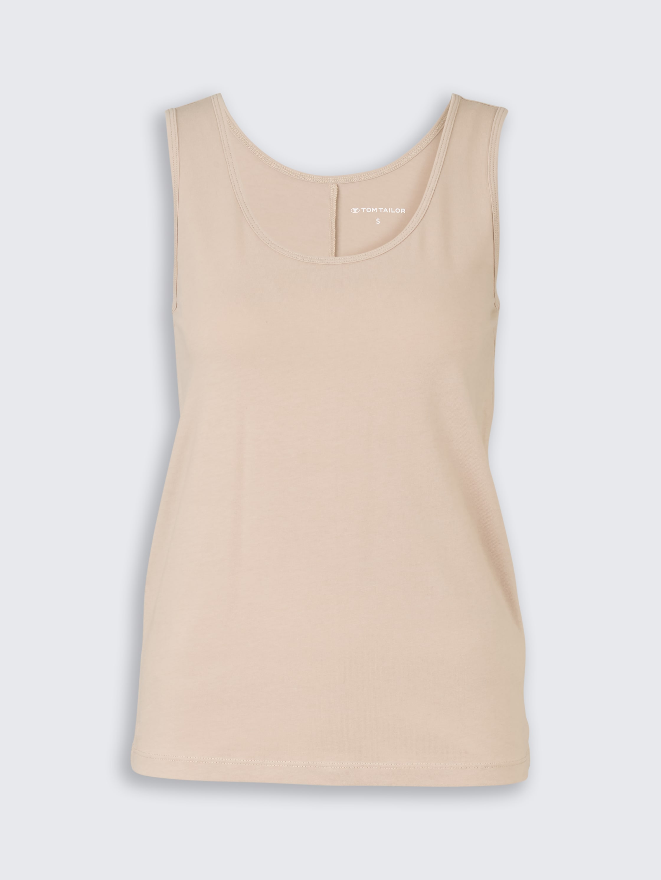 Slim Fit Top mit Rundhalsausschnitt - soft taupe grey - Vorder-Produkt-Ansicht