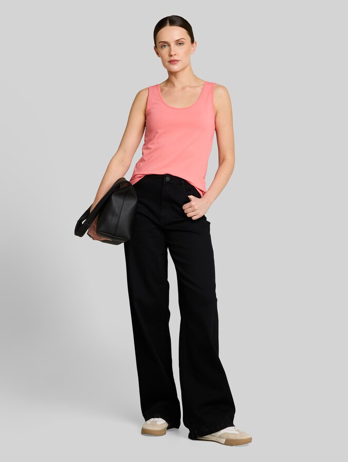 Slim Fit Top mit Rundhalsausschnitt von Women, soft coral pink