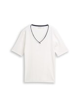 Ausgewählt, Slim Fit T-Shirt mit V-Ausschnitt von Tom Tailor, weiß