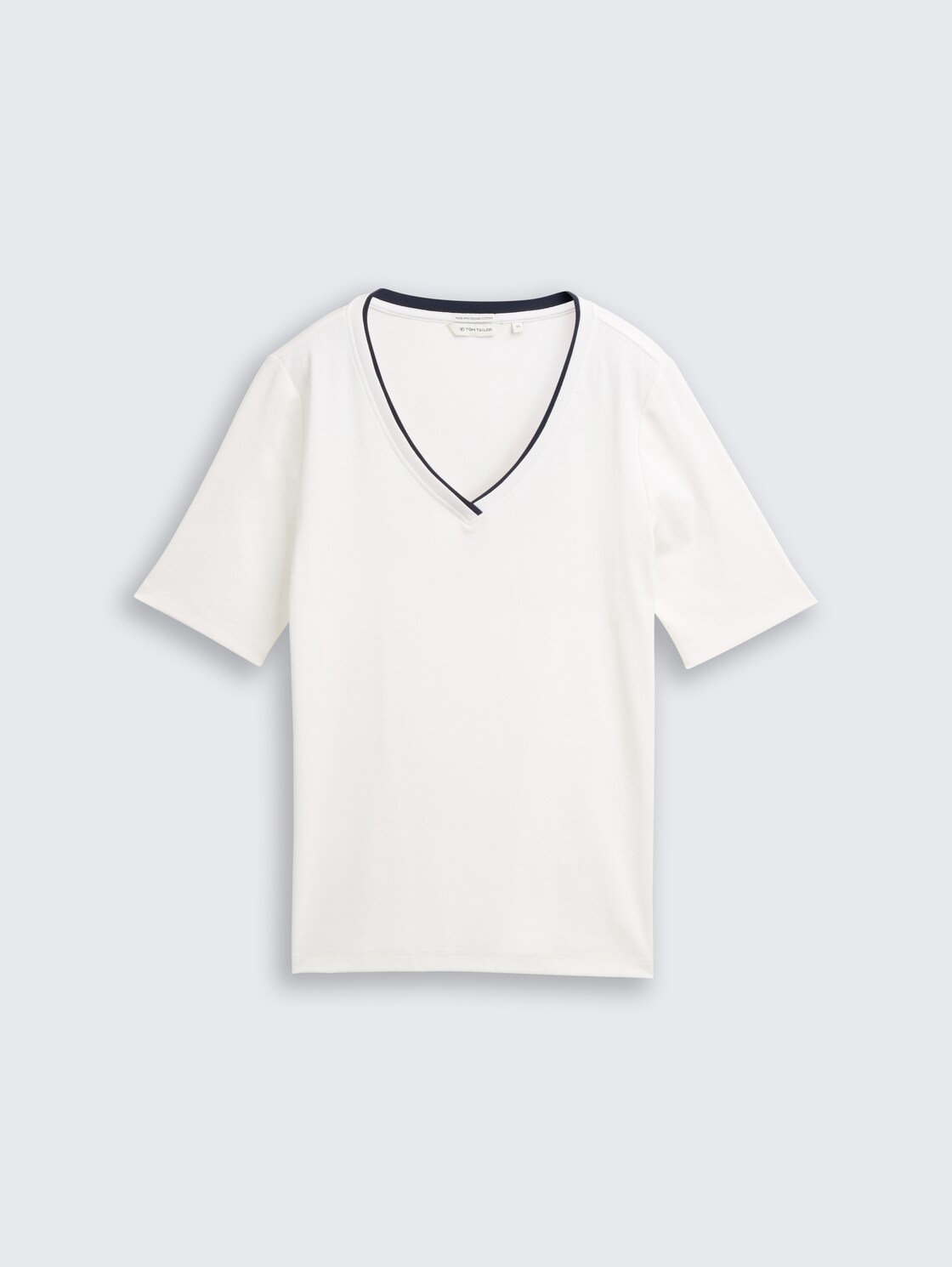 Slim Fit T-Shirt mit V-Ausschnitt - Whisper White - Vorder-Produkt-Ansicht