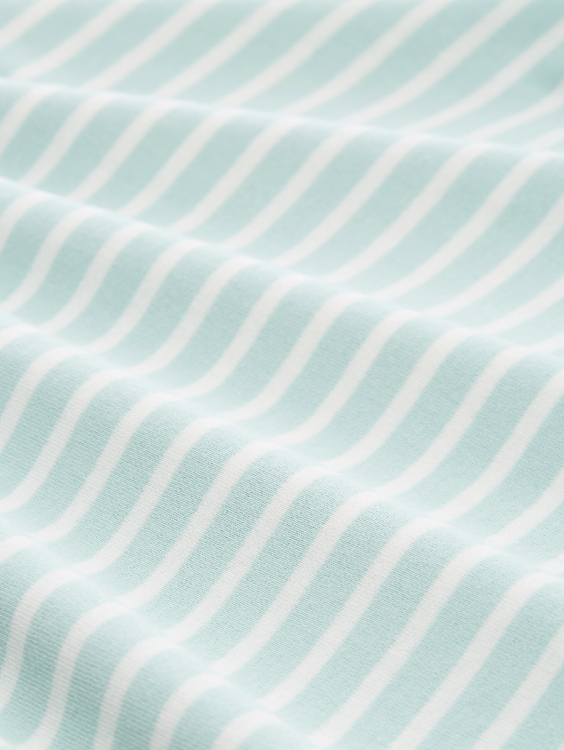 Slim fit T-shirt with V-neck - blue haze offwhite stripe - Material view