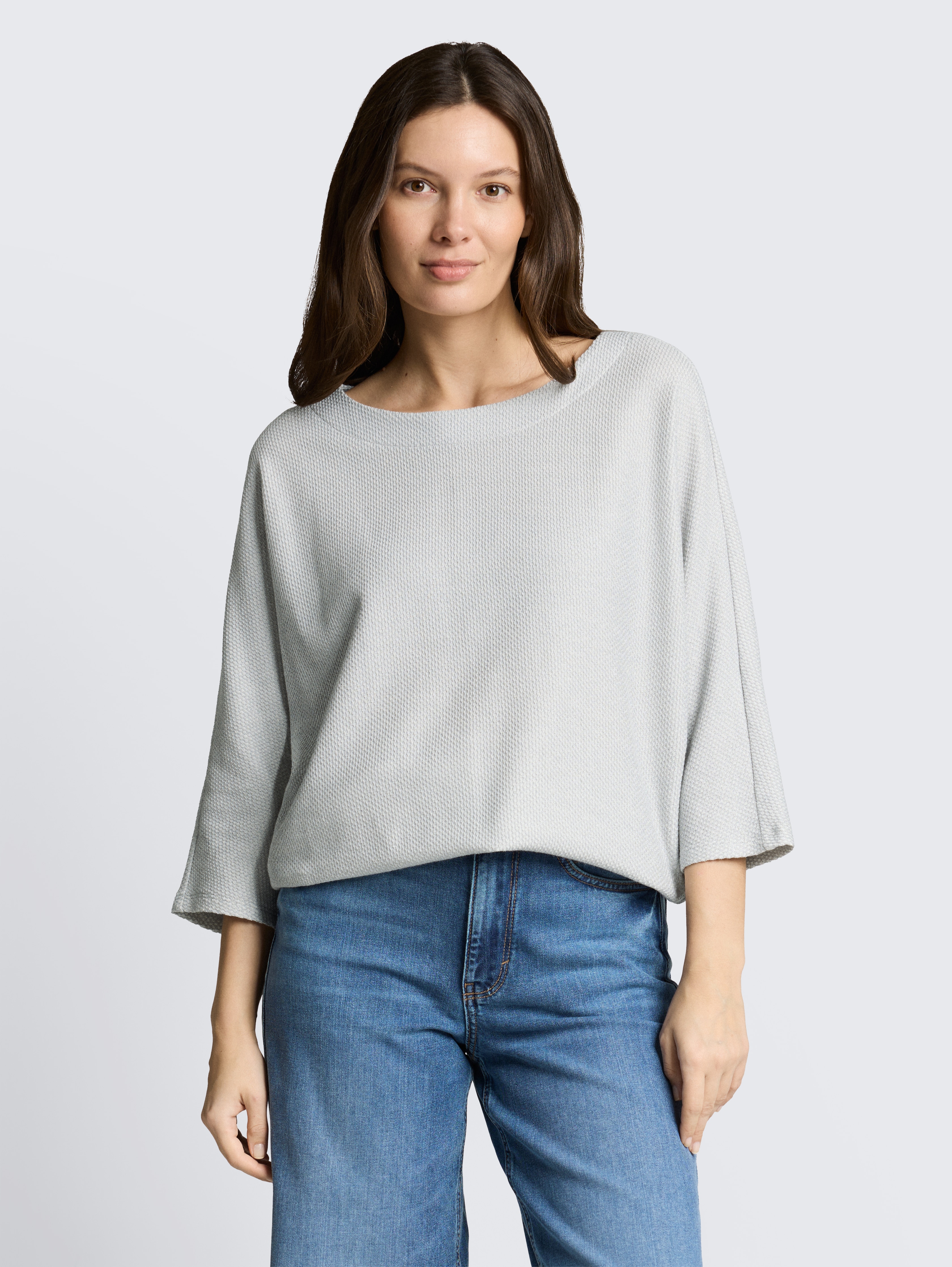 Langarmshirt mit Fledermausärmeln von Women, soft dusty blue melange