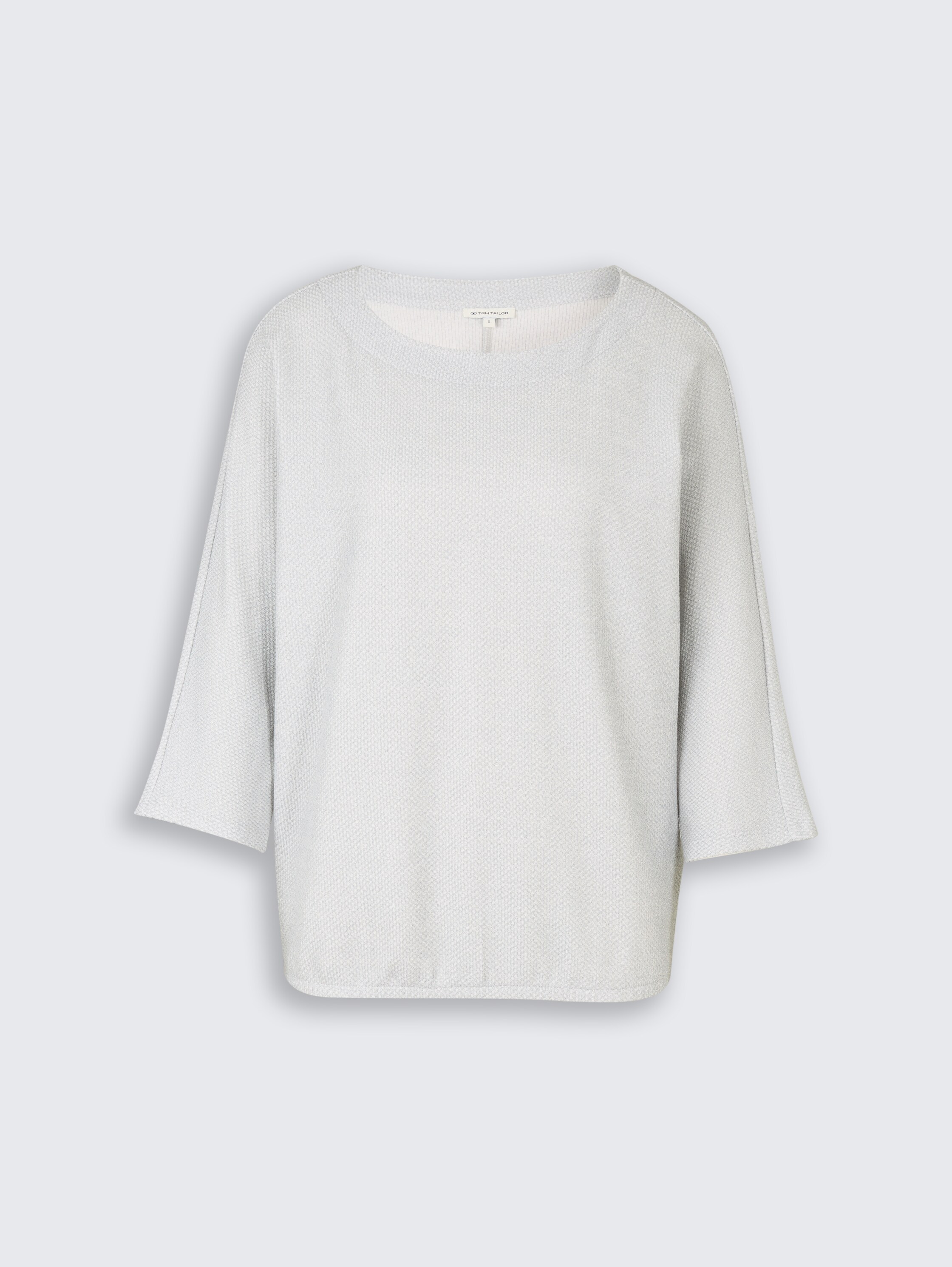 Langarmshirt mit Fledermausärmeln - soft dusty blue melange - Vorder-Produkt-Ansicht