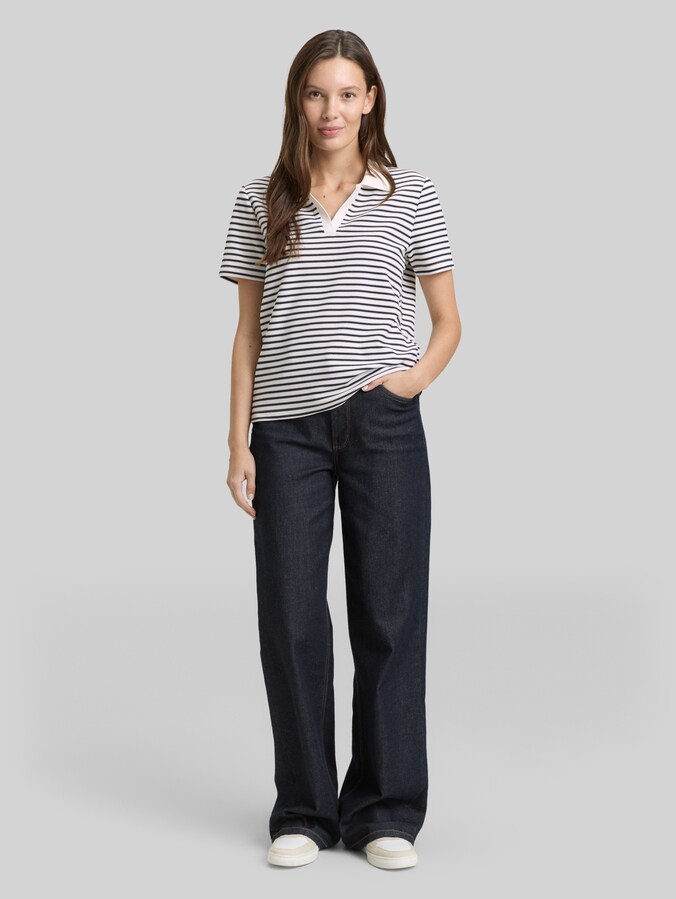 Poloshirt mit Streifenmuster von Women, blue offwhite stripe structure