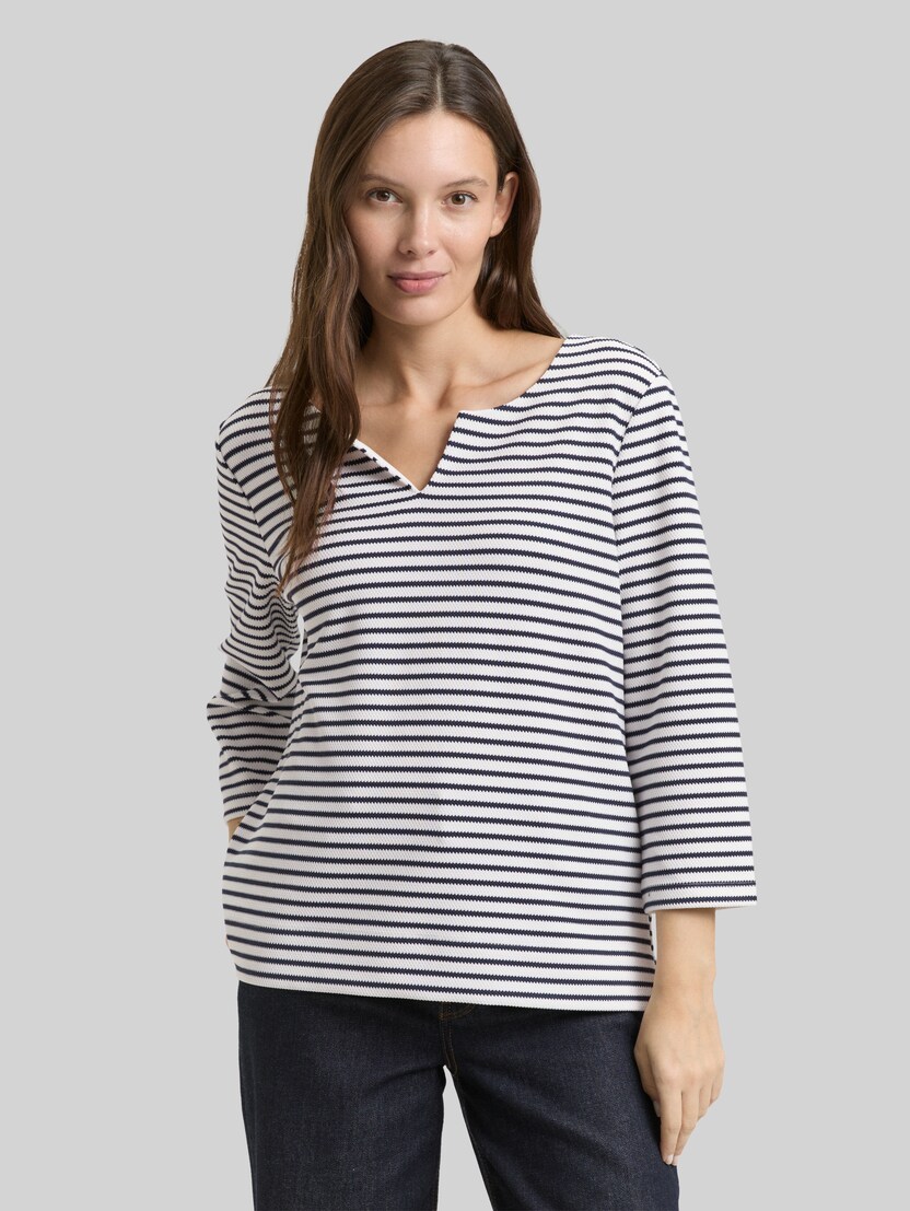 Langarmshirt mit Streifenmuster von Women, blue offwhite stripe structure