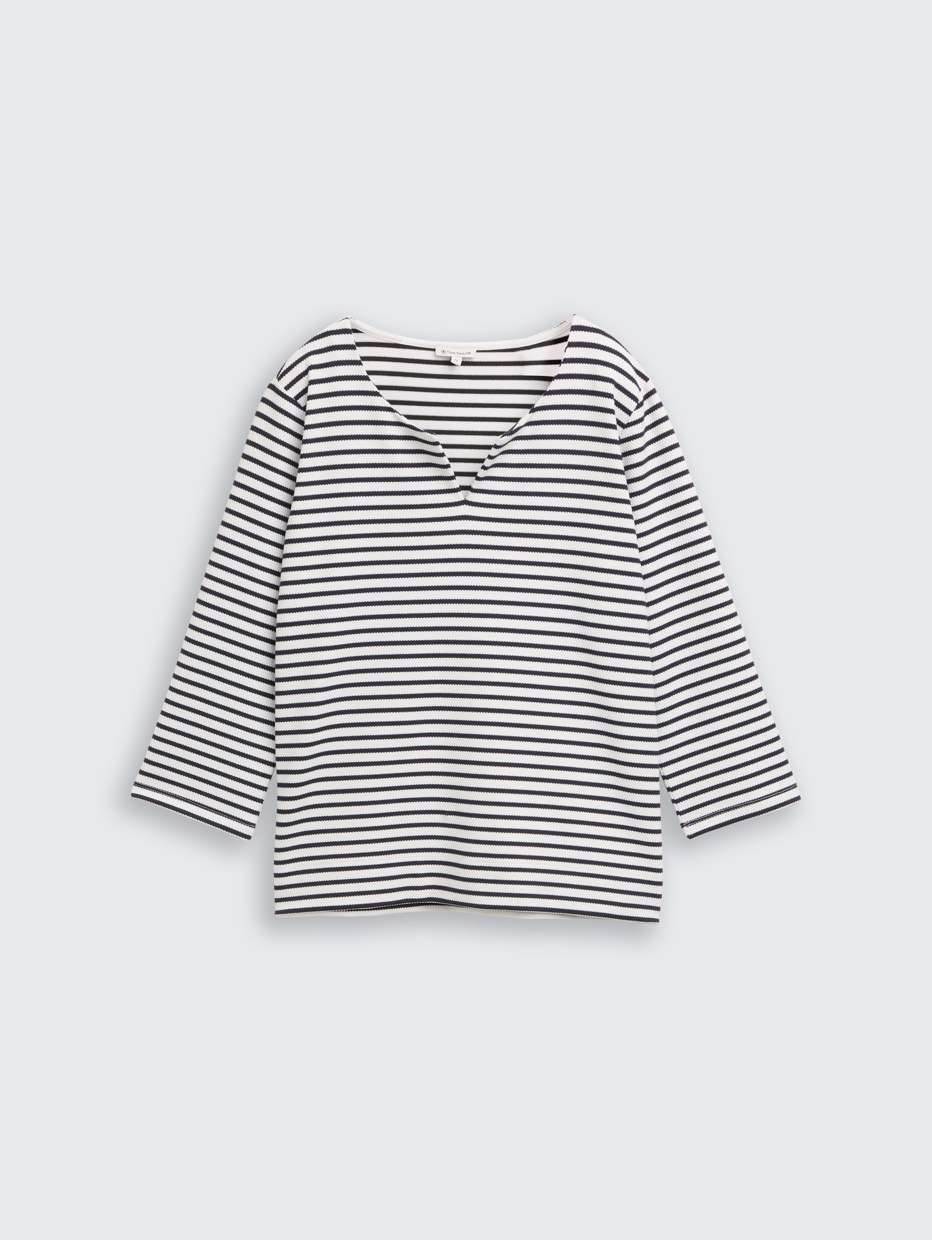 Langarmshirt mit Streifenmuster - blue offwhite stripe structure - Vorder-Produkt-Ansicht