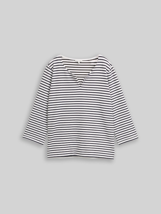 T-shirt à manches longues à rayures par Women, blue offwhite stripe structure