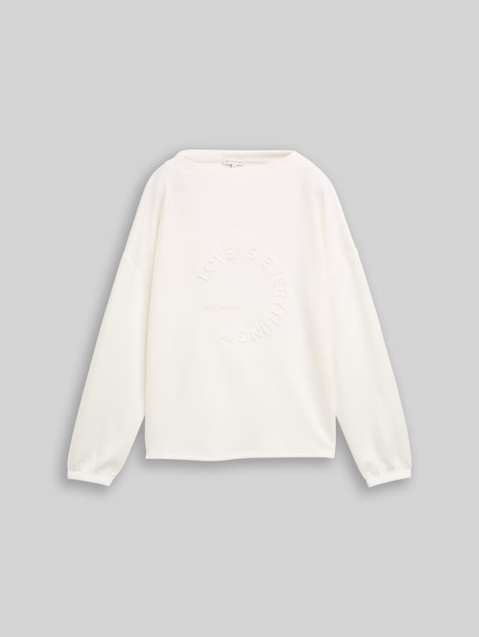Scuba long-sleeved shirt with 3D print by Women, Whisper White