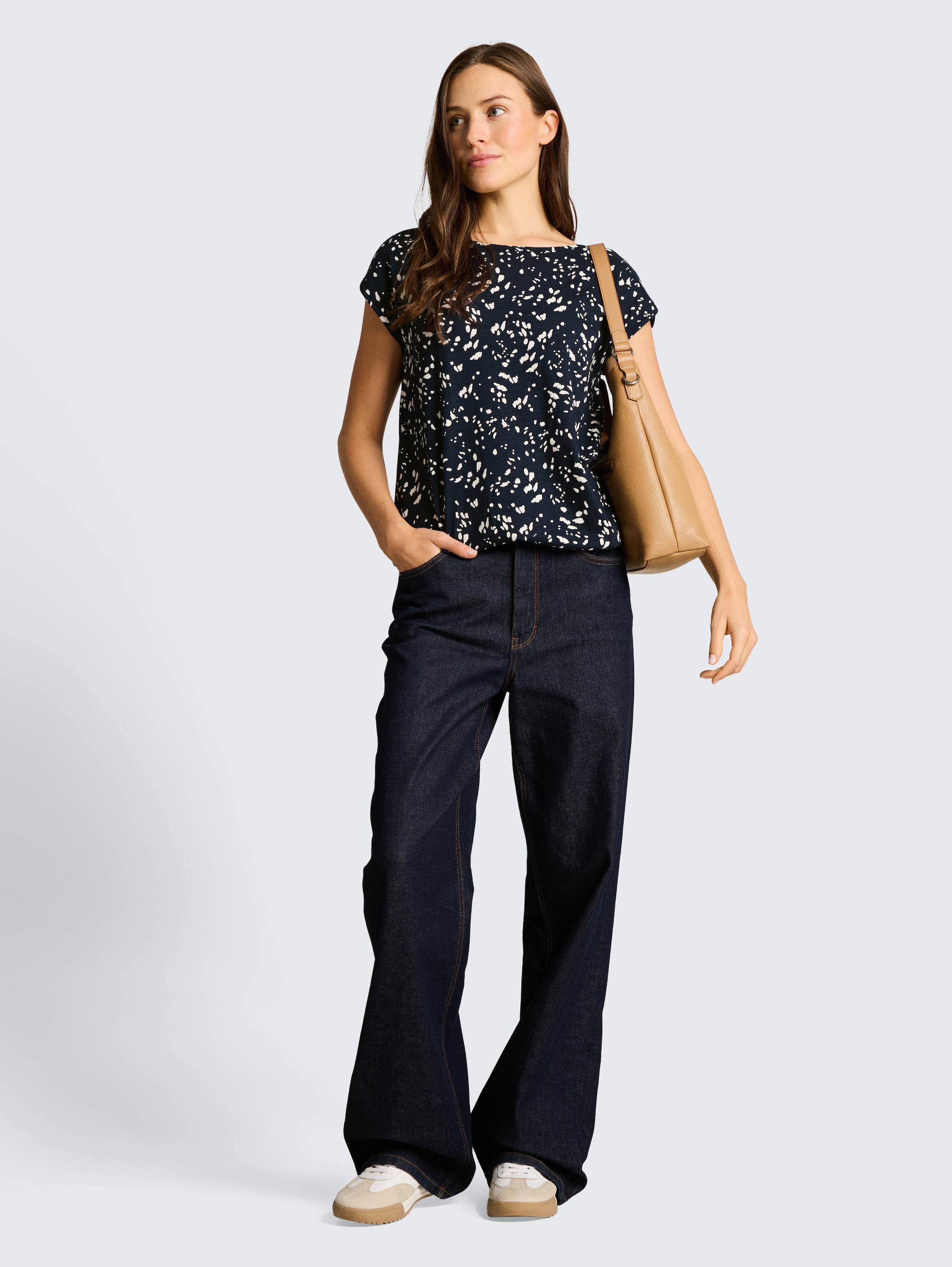 T-shirt van katoen - navy_dot - 