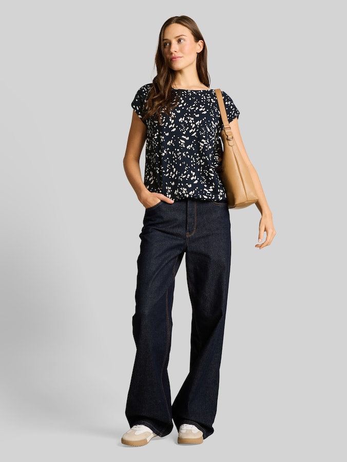 T-shirt van katoen door Women, navy dot