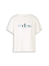 Nicht ausgewählt, Loose Fit Scuba T-Shirt mit Print von Tom Tailor, weiß