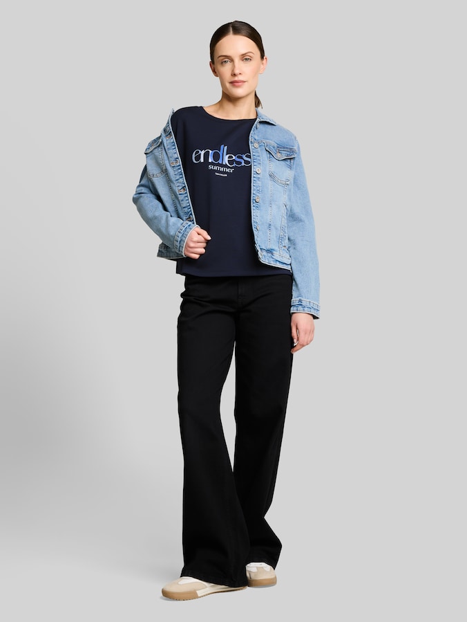 T-shirt ample en scuba avec imprimé par Women, sky captain blue