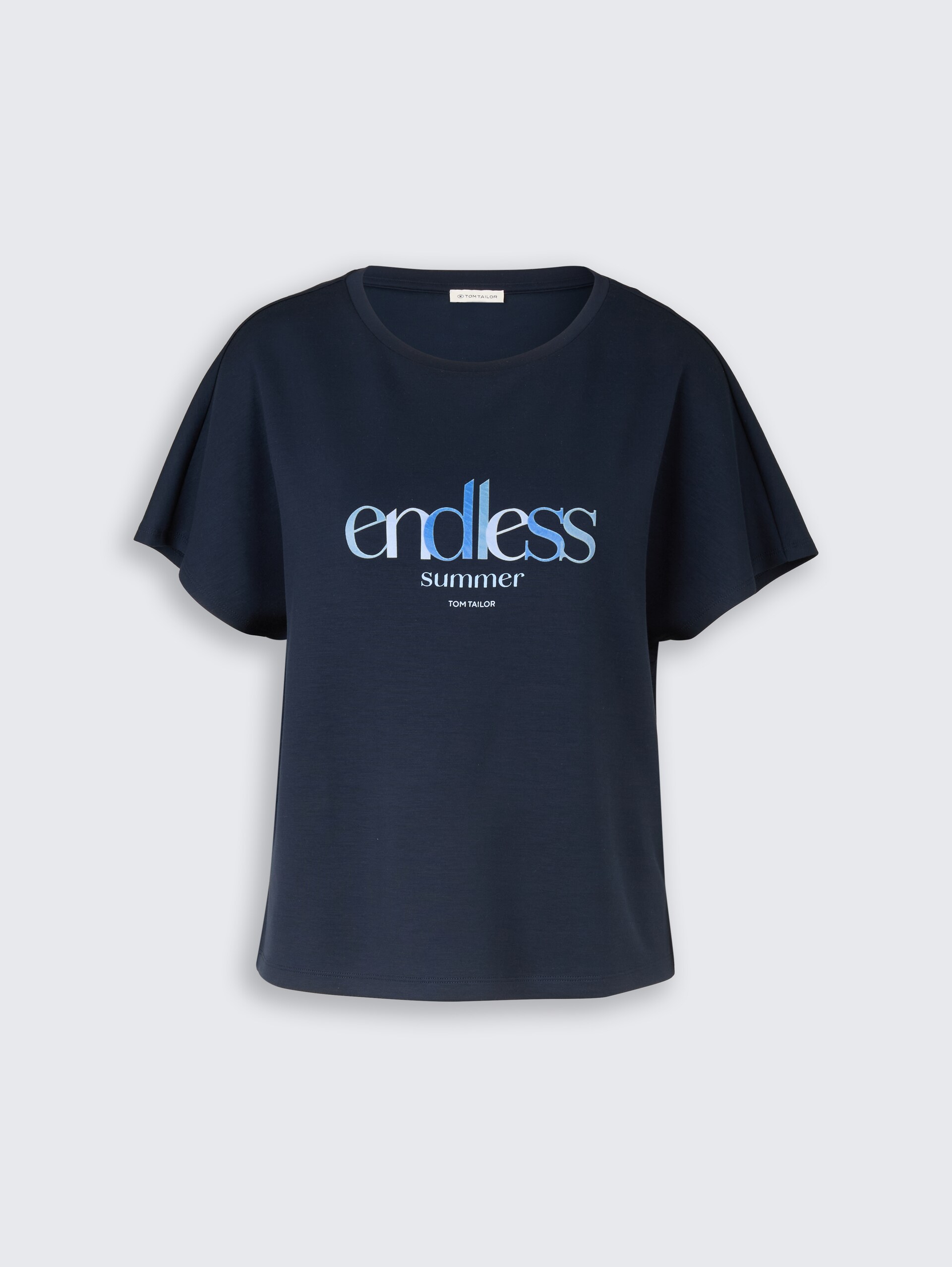 Loose Fit Scuba T-Shirt mit Print - sky captain blue - Vorder-Produkt-Ansicht