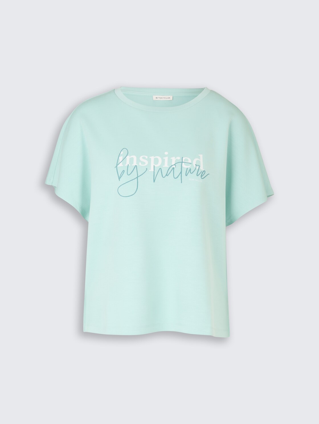 Loose Fit Scuba T-Shirt mit Print - blue haze - Vorder-Produkt-Ansicht