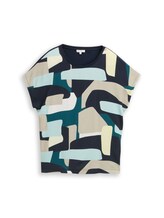 Geselecteerd, T-shirt in materiaalmix door Tom Tailor, groen