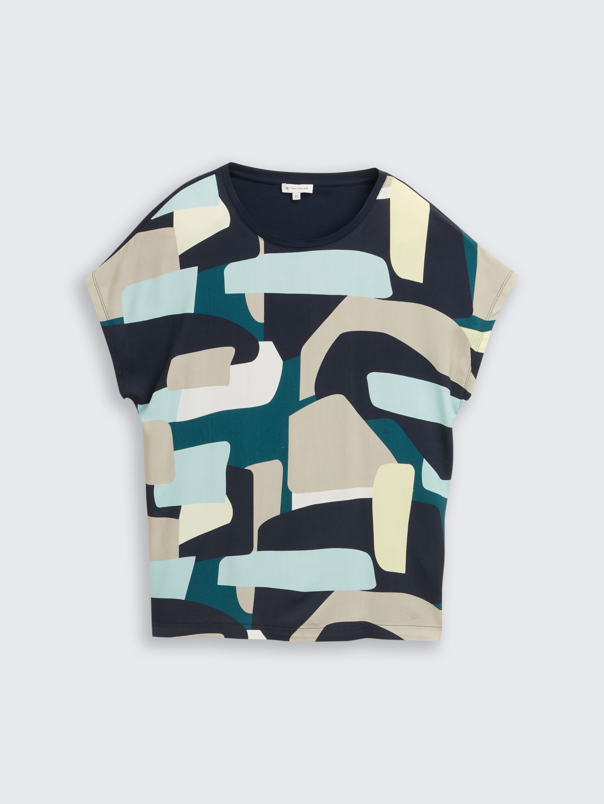 T-Shirt im Material-Mix - abstract stripe print - Vorder-Produkt-Ansicht