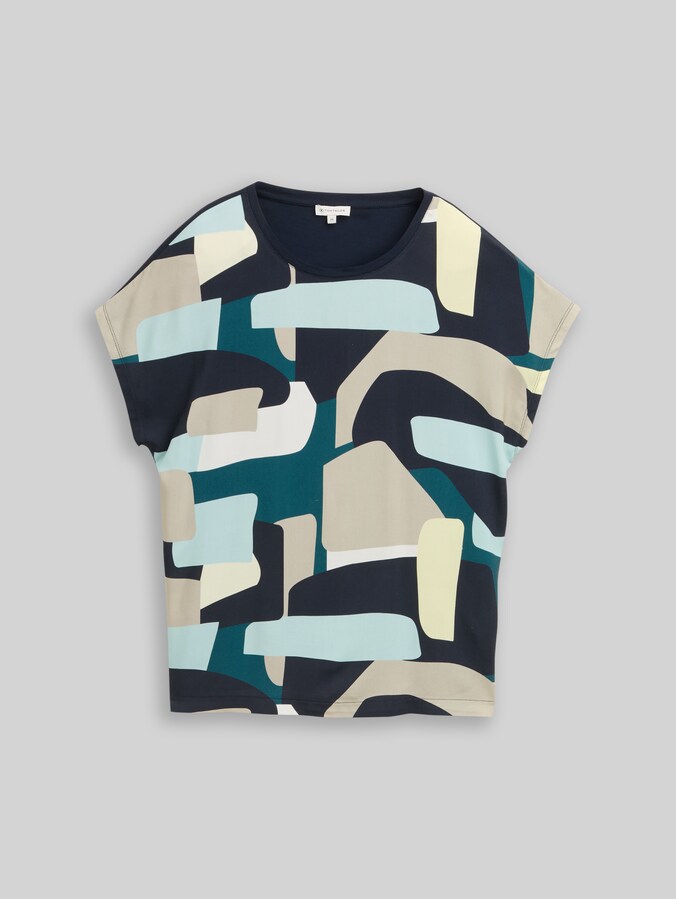 T-shirt en mélange de matières par Women, abstract stripe print