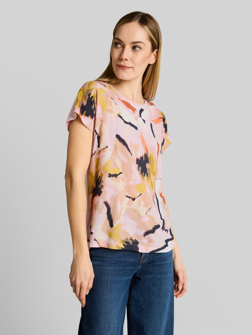 T-Shirt im Material-Mix von Women, big abstract flower print