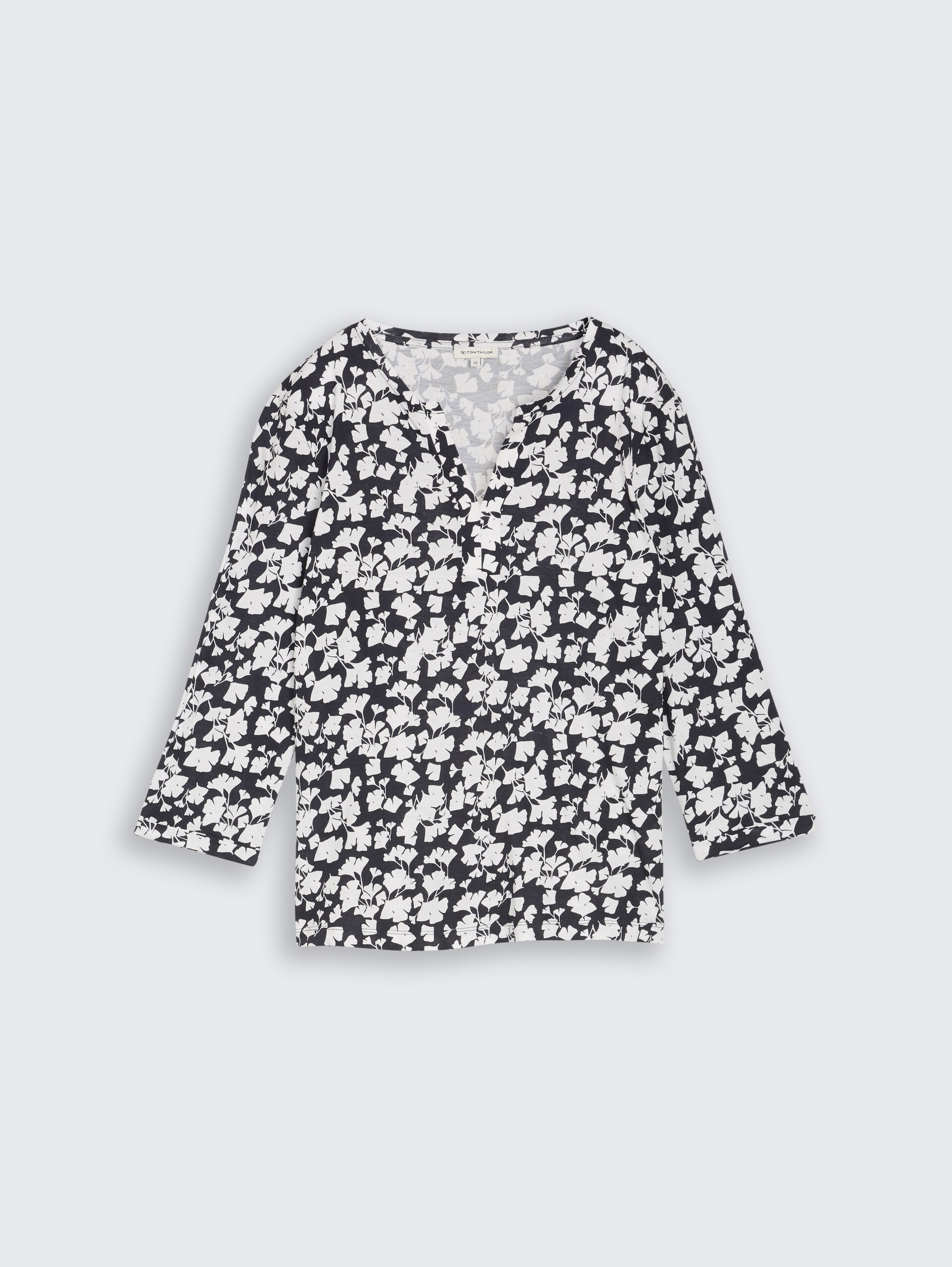 Shirt met lange mouwen met patroon - blue ginkgo minimal - Product vooraanzicht
