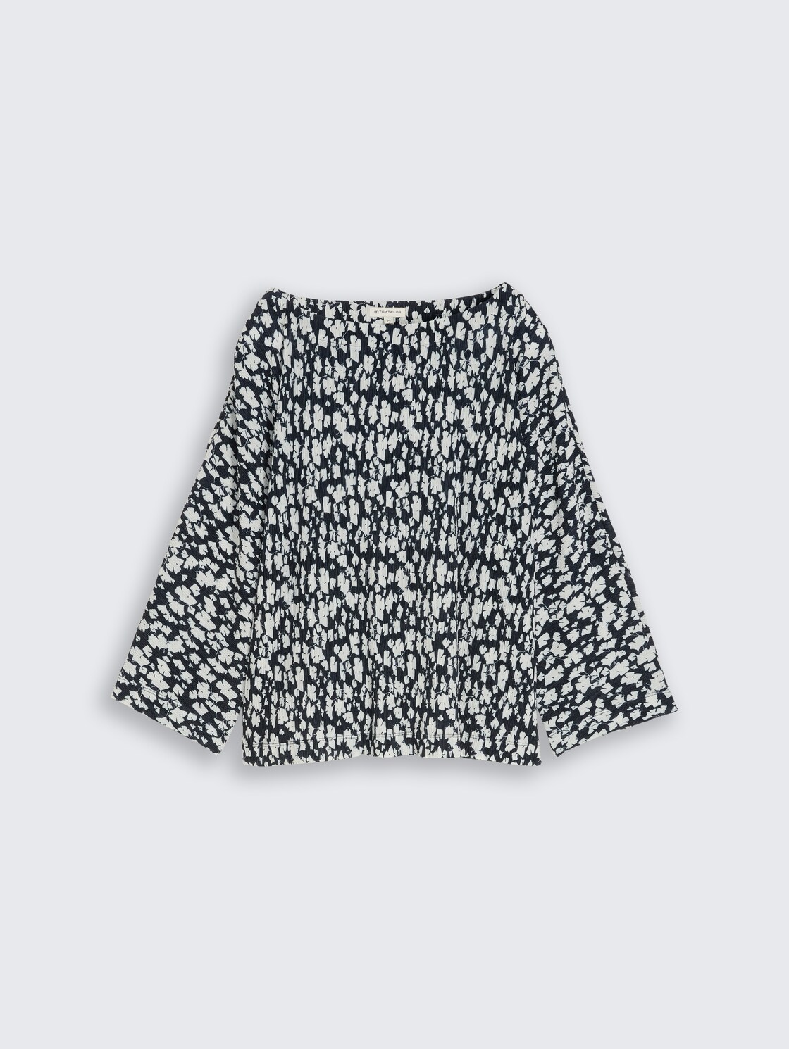 Crinkle T-Shirt mit Fledermausärmeln - blue ginkgo minimal - Vorder-Produkt-Ansicht