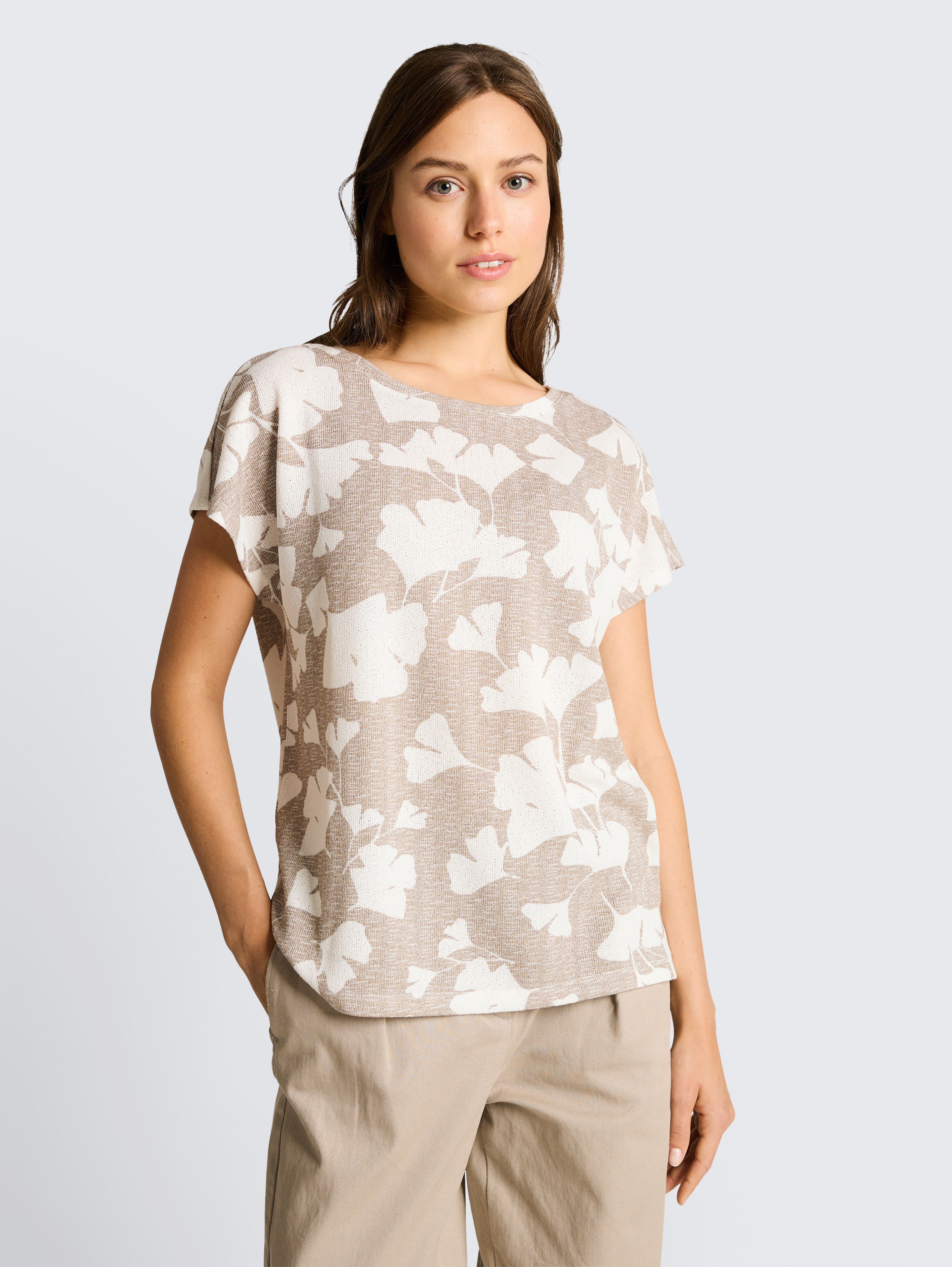 T-Shirt mit Muster von Women, ginkgo knit optic