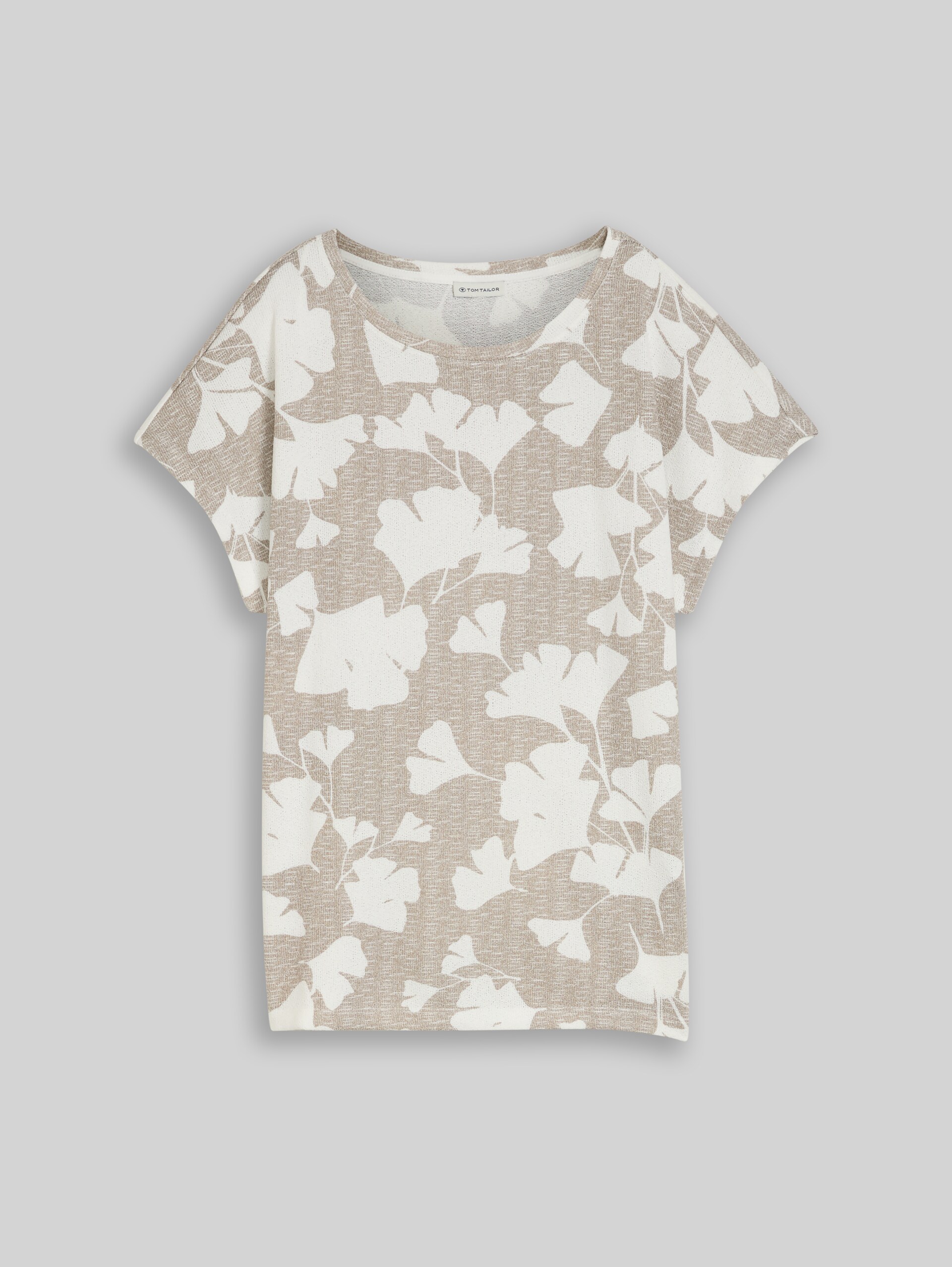 T-shirt with pattern - ginkgo knit optic - Front product view