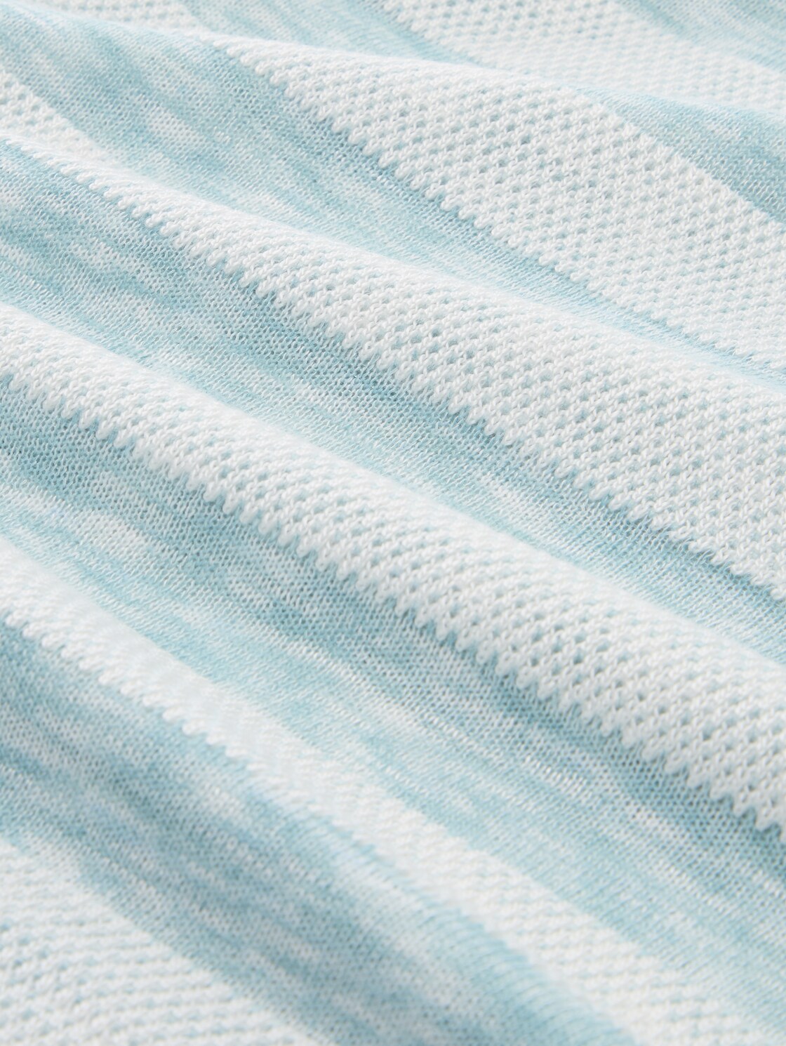 Loose Fit T-Shirt mit Fledermausärmeln - white mint stripe - Material-Ansicht