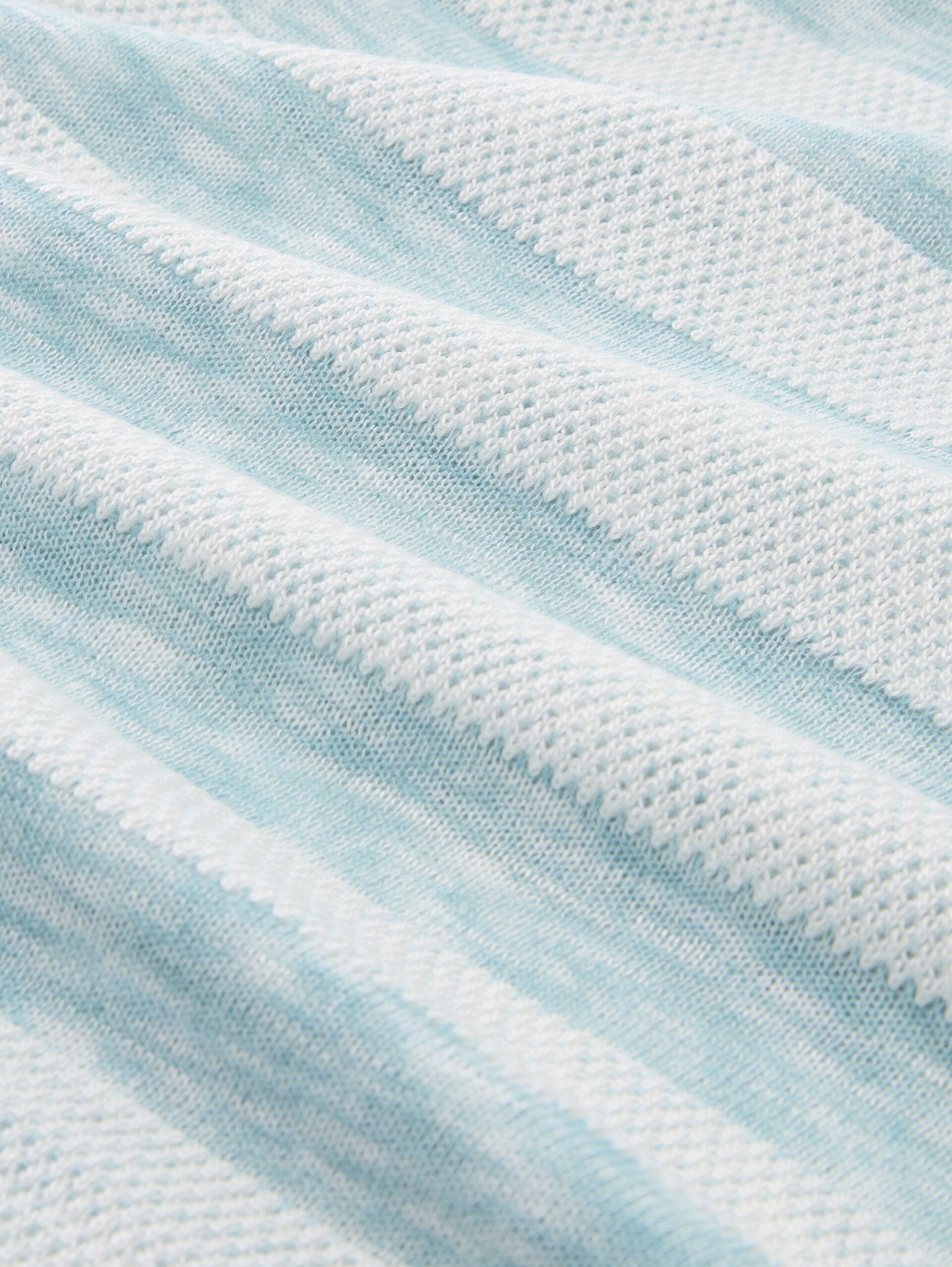 Losvallend T-shirt met vleermuismouwen - white mint stripe - Materiaalweergave