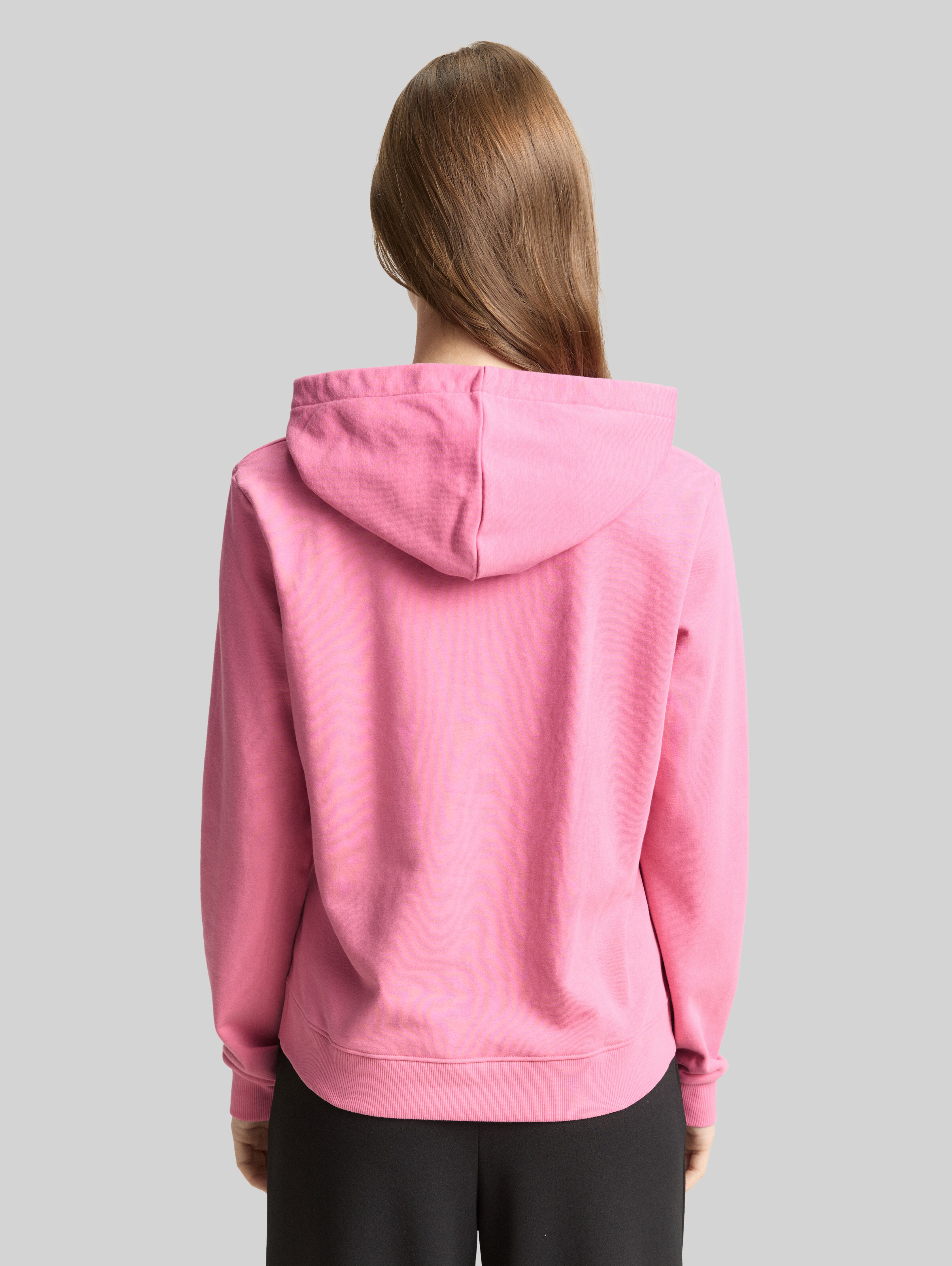 Hoodie sweatshirt with embroidery in pink by Tom Tailor