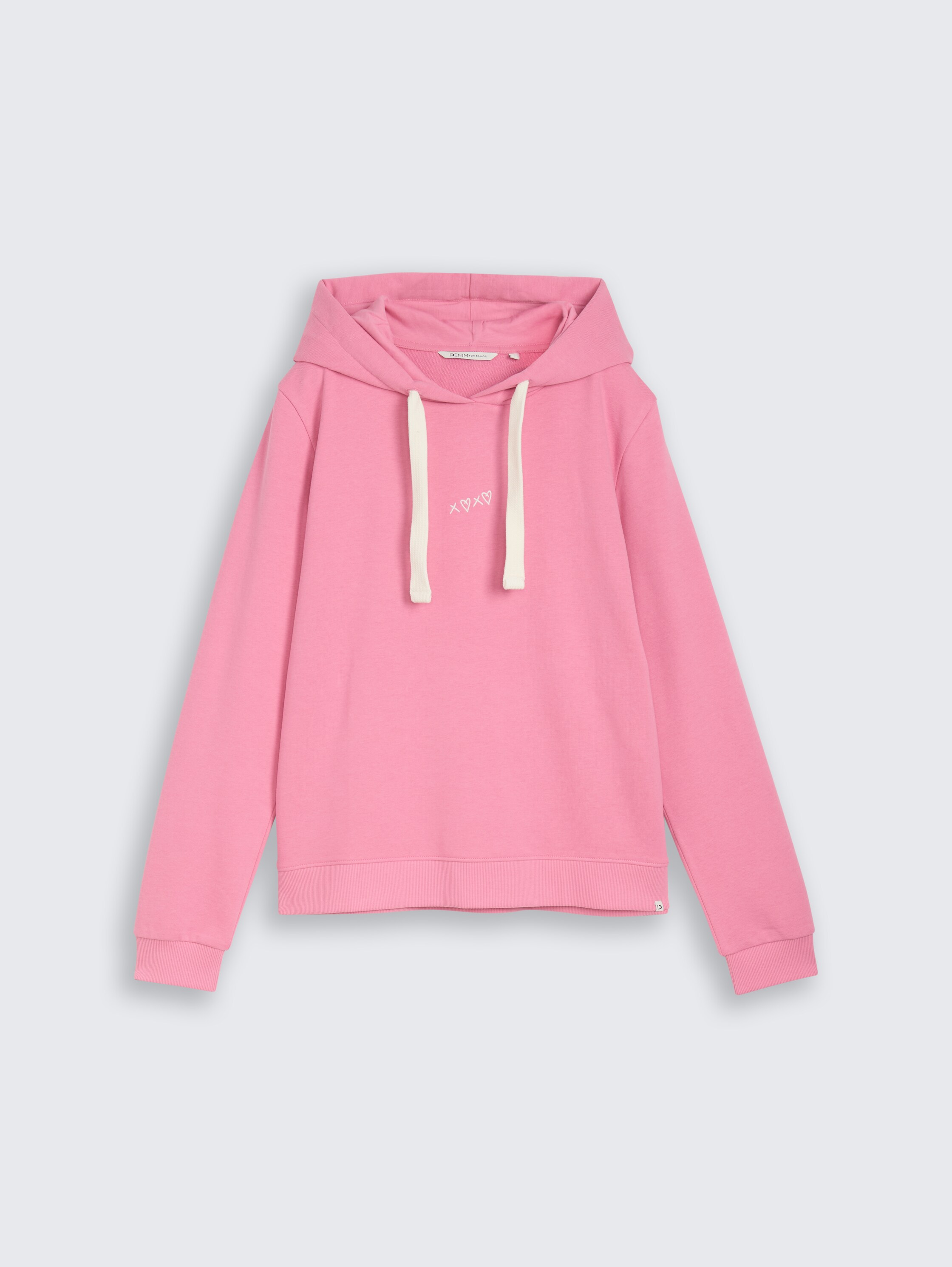 Hoodie Sweatshirt mit Stickerei - Soft Blush Rose - Vorder-Produkt-Ansicht