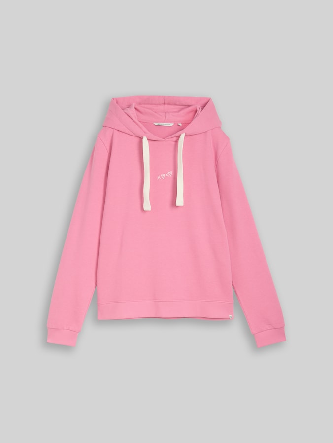 Hoodiesweatshirt met borduursel door Denim Female, Soft Blush Rose