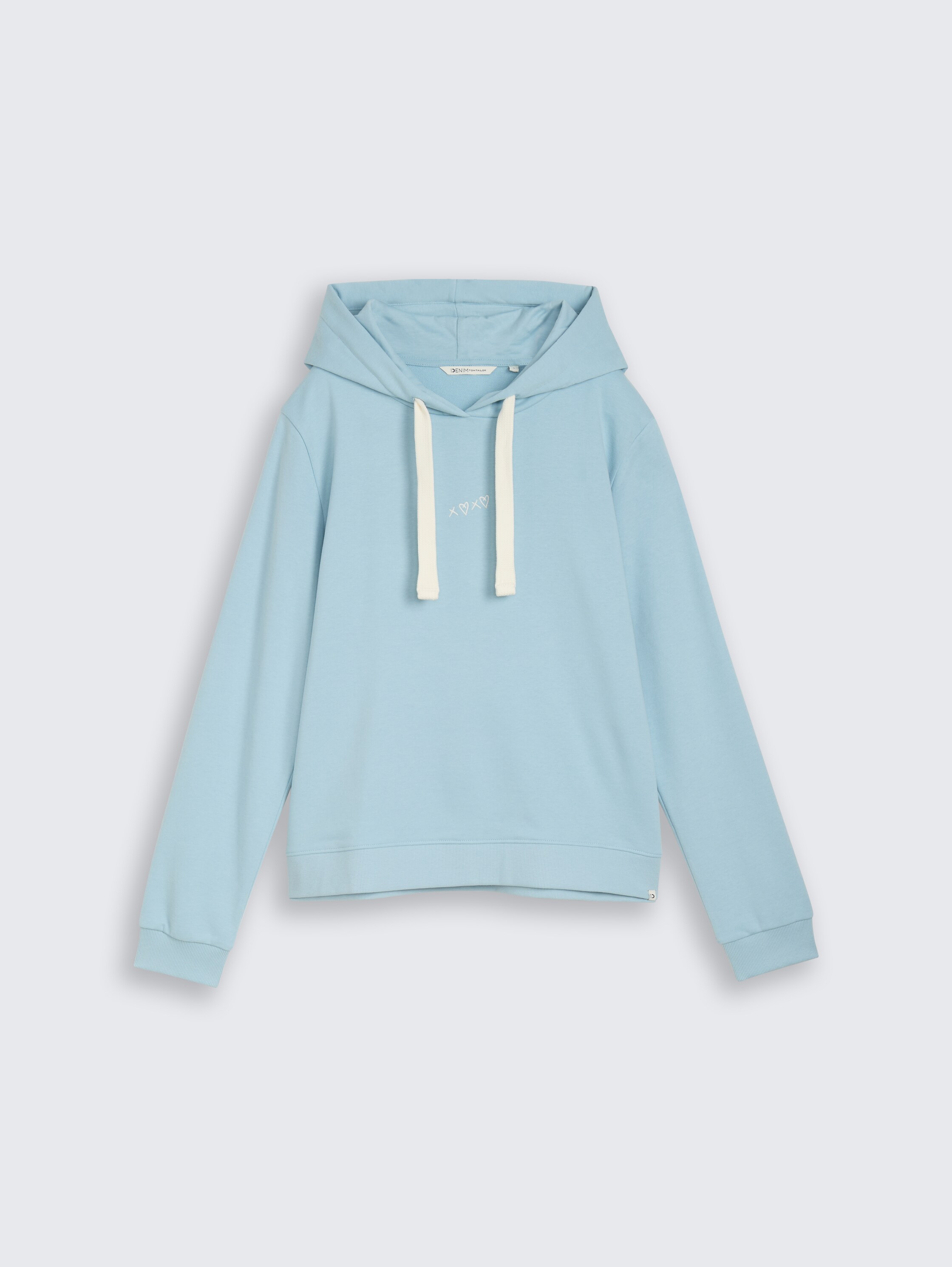 Hoodie Sweatshirt mit Stickerei - calm cloud blue - Vorder-Produkt-Ansicht