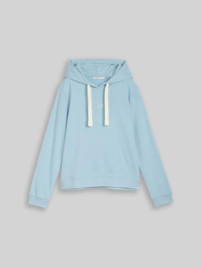 Hoodie Sweatshirt mit Stickerei von Denim Female, calm cloud blue