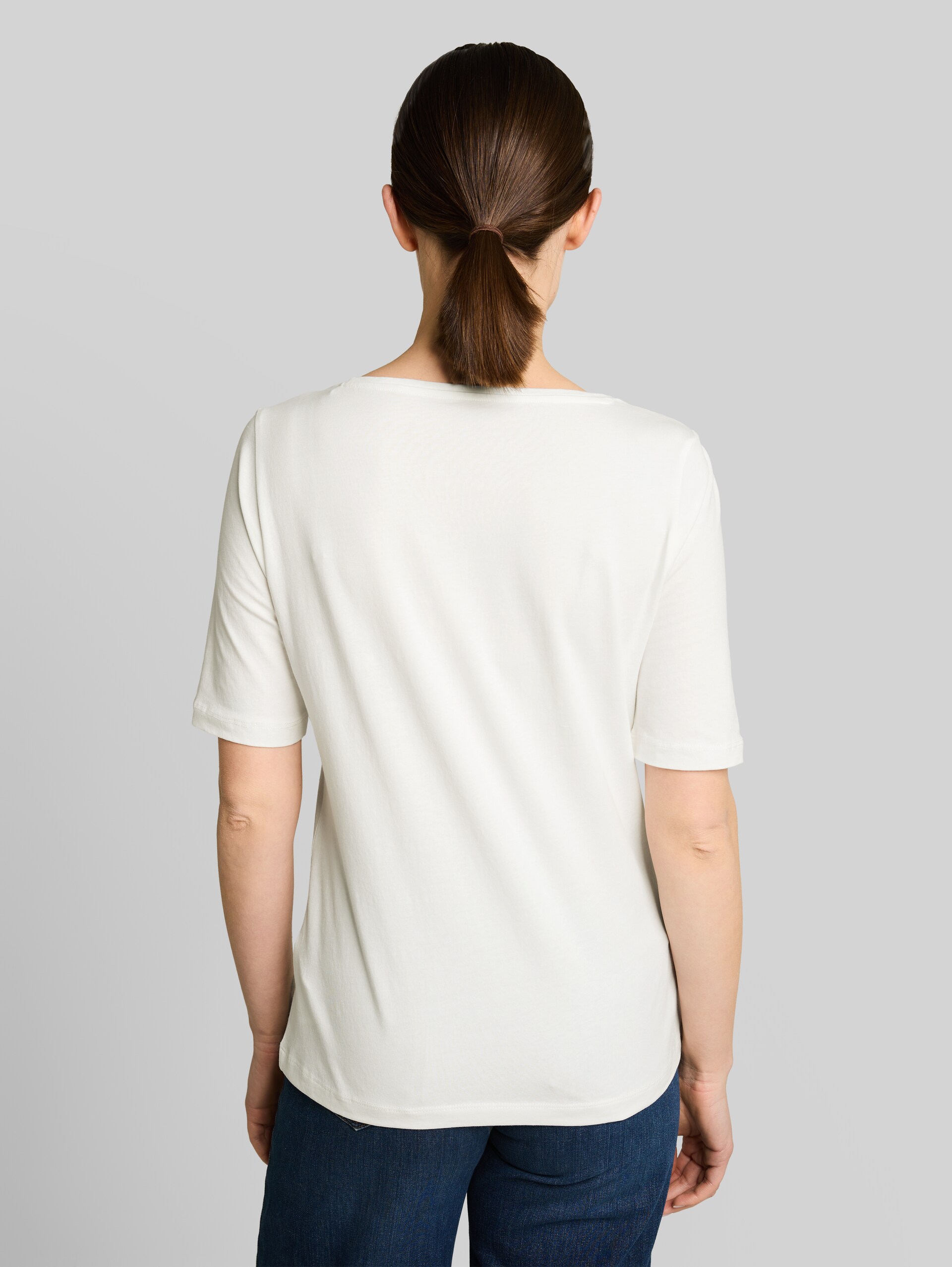 T-shirt with print - Whisper White - Neckline model-back view