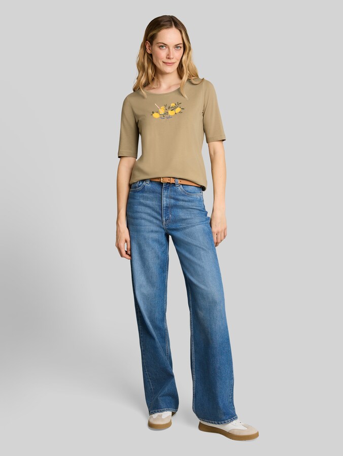 T-Shirt mit Print von Women, Silver Olive