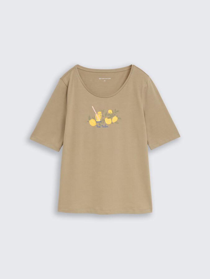 T-Shirt mit Print von Women, Silver Olive