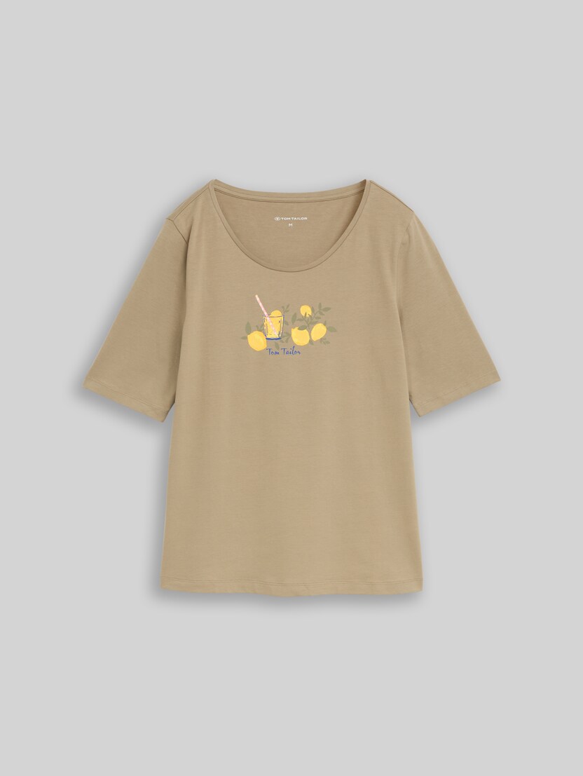 Printed T-shirt by Women, Silver Olive