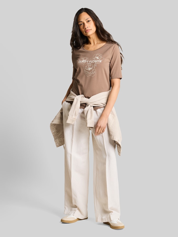 T-Shirt mit Print von Women, taupe grey