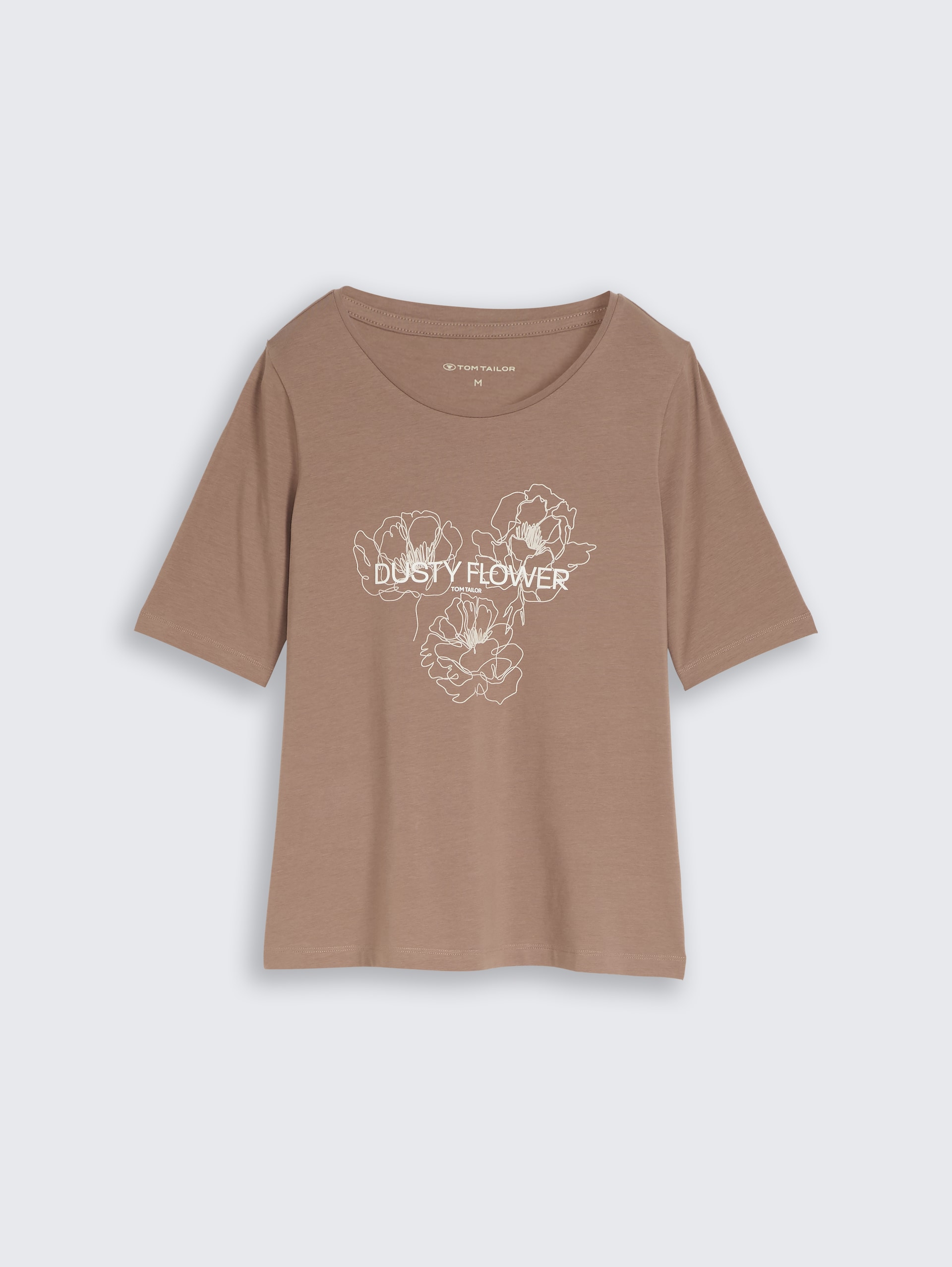 T-Shirt mit Print - taupe grey - Vorder-Produkt-Ansicht