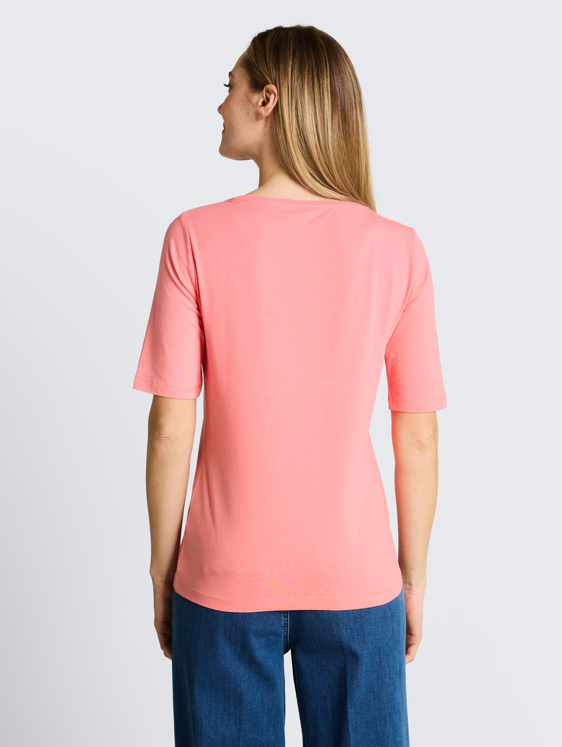 T-shirt met print - soft fuchsia pink - Neklijn model-achteraanzicht